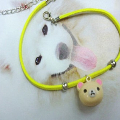 Small Pet Dog/Cat Necklace Rope Built A Bell Pet  -New Design Cute Cartoon Bear Pendant